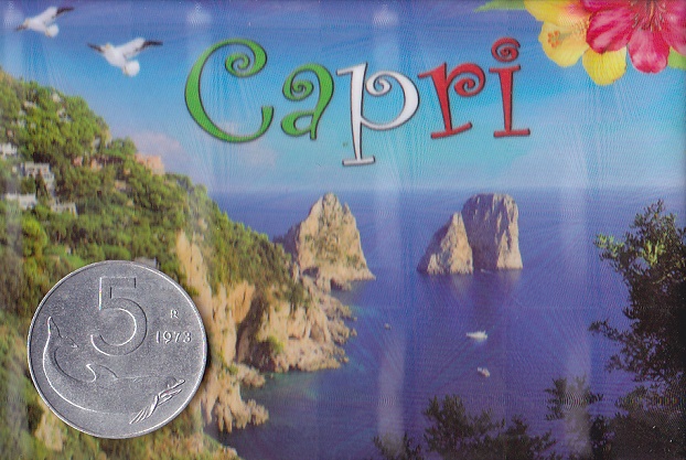 Capri (aL.5-1973) - Calamita da frigo cm8x5,4 Anniversario di...